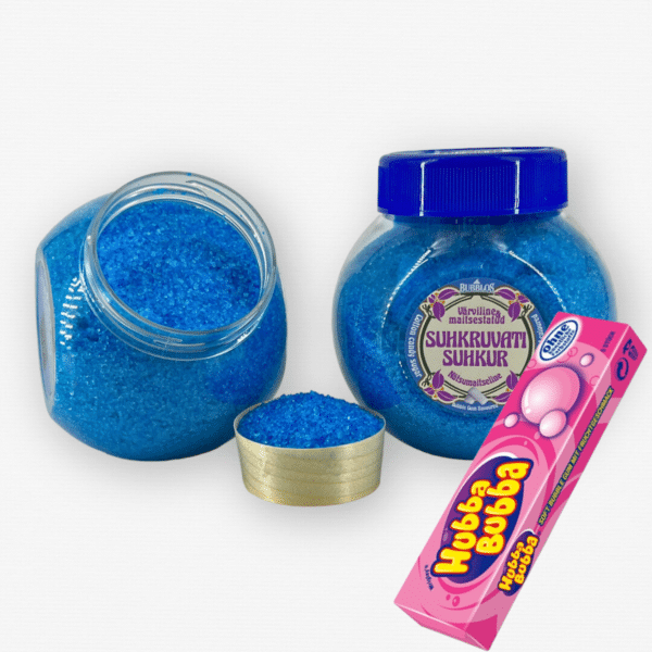 Sinine värviline nätsu suhkruvati suhkur