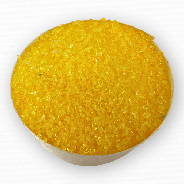 Kollane värviline sidruni suhkruvati suhkur