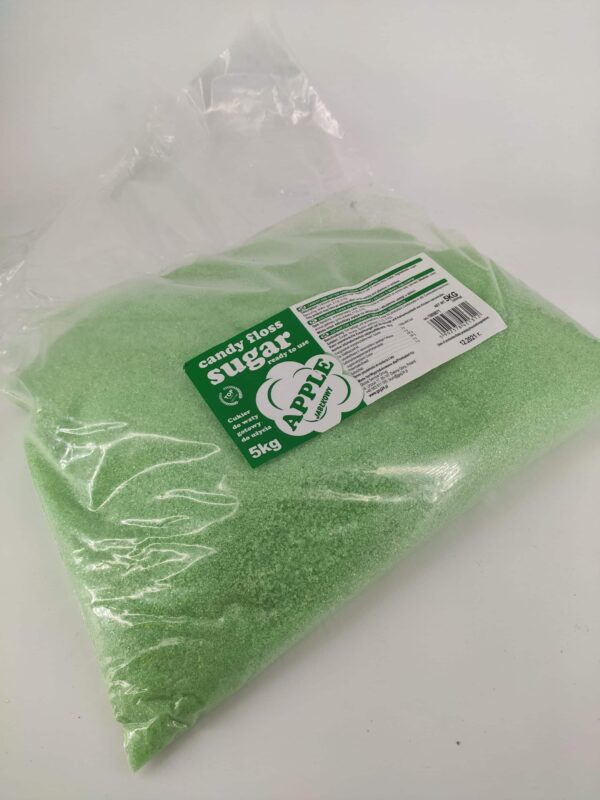 Roheline õunamaitseline suhkruvati suhkur
