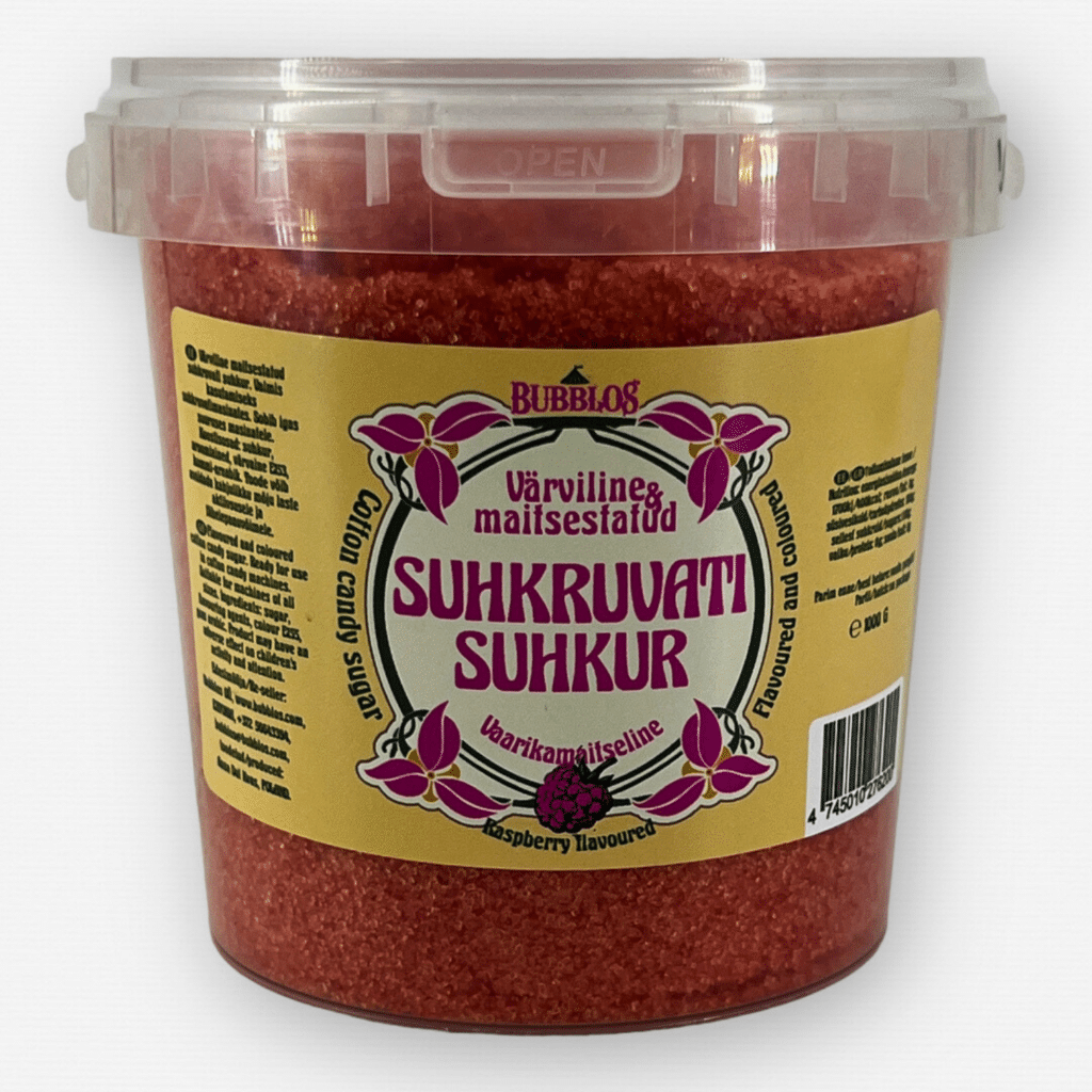 Oranž vaarika maitseline suhkruvatisuhkur - Hiigelmullid.ee
