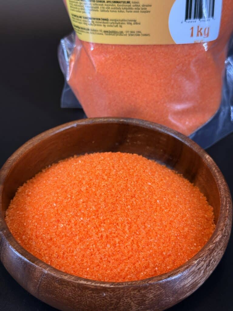 UUS! Oranž apelsinimaitseline suhkur, 1kg