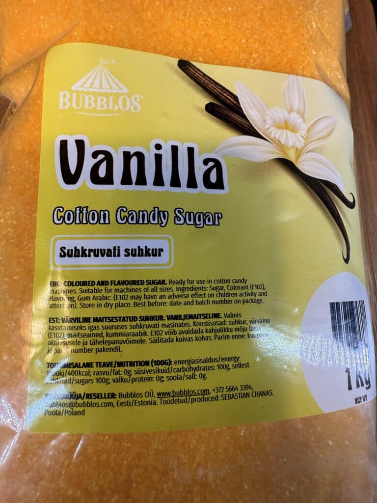 UUS! Kollane vaniljemaitseline suhkur, 1kg