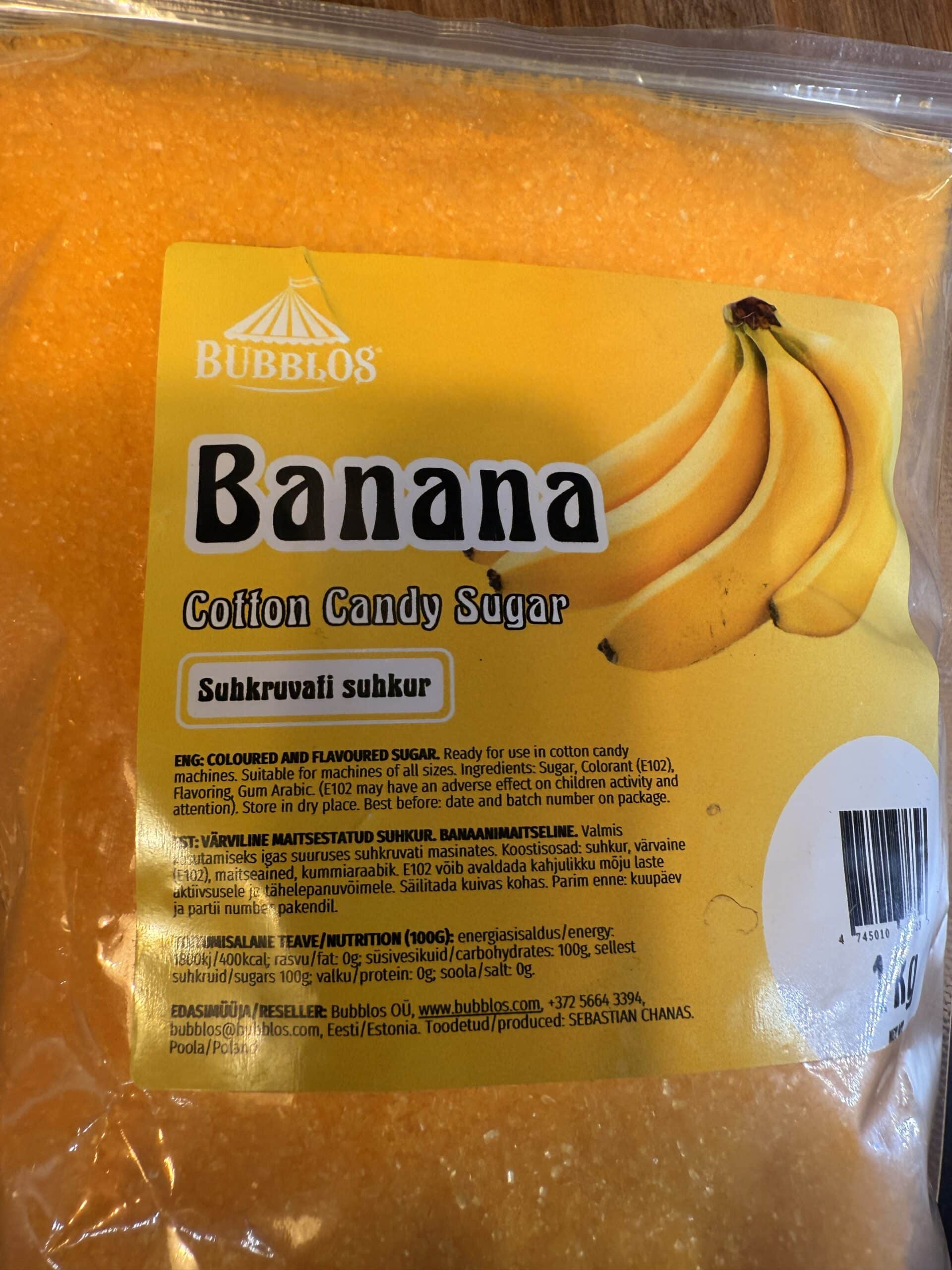 UUS! Kollane banaanimaitseline suhkur, 1kg - Image 3